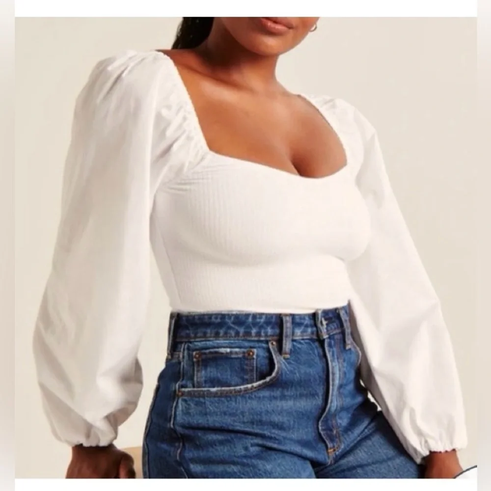 Abercrombie & Fitch Black Puff‎ Sleeve Blouse